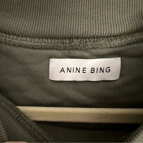 ANINE BING Cody Vintage Logo Sweatshirt Green SZ S - Picture 6 of 8